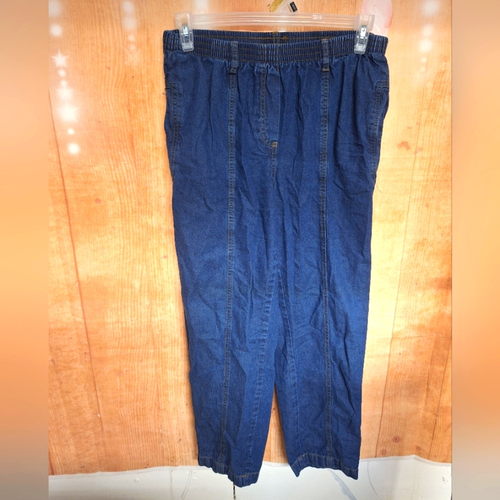 Roaman's Blue Jeans Stretchy Waist Size 16W